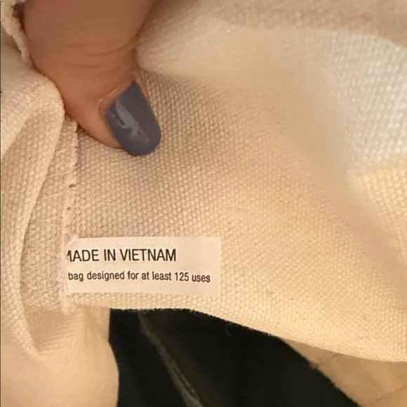 Trader Joe's Reusable Tote Bag with Green Straps NWT - Picture 8 of 12